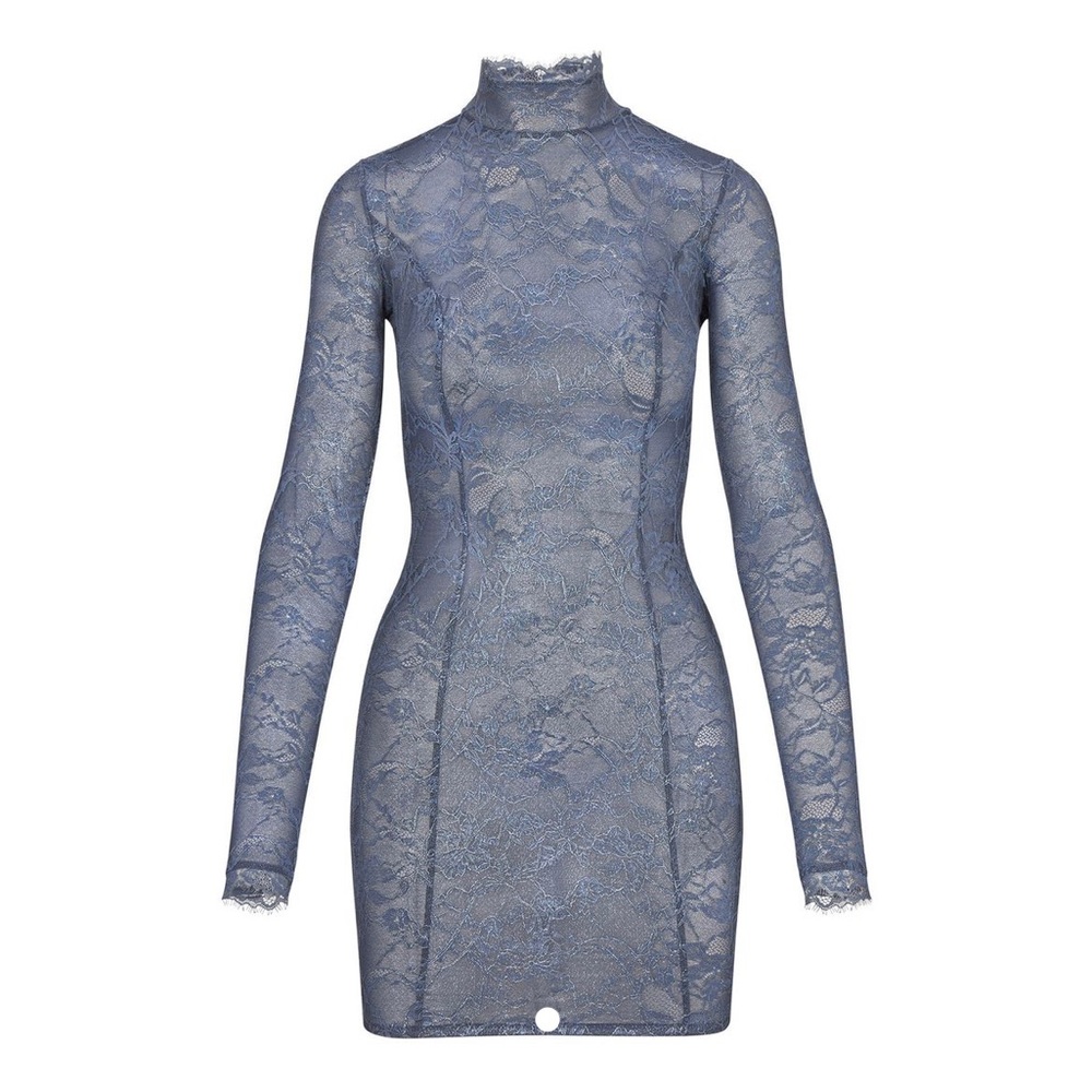 SKIMS Lace turtleneck mini dress